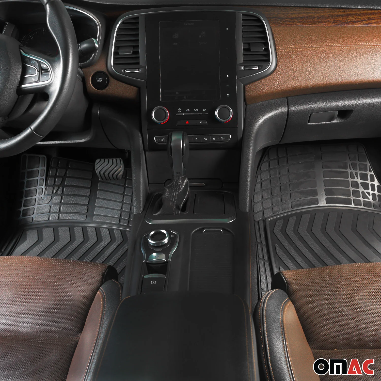 Tapis de sol Universel pour Opel Mokka antidérapants en caoutchouc Noir 5 Pcs - Image 2