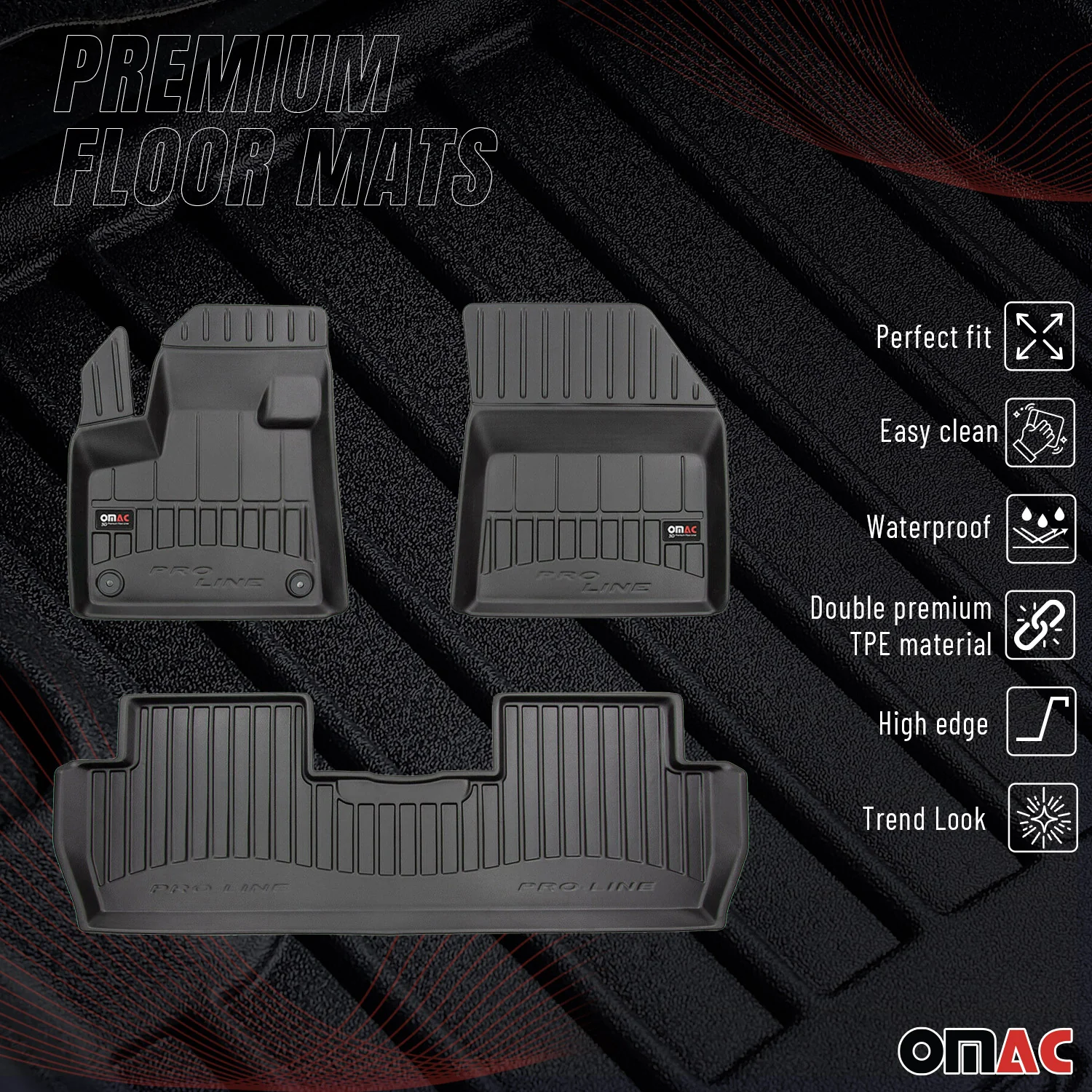 Tapis de Sol pour Peugeot 5008 2017-2024 TPE Noir - Image 2