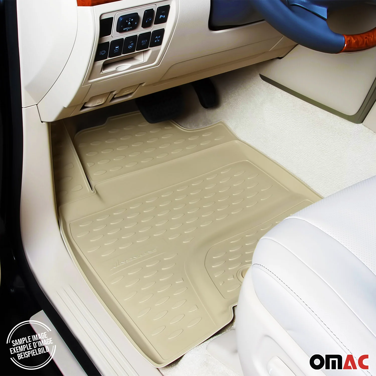 Tapis de sol pour Porsche Cayenne 2002-2010 en caoutchouc TPE 3D Beige 4Pcs - Image 5