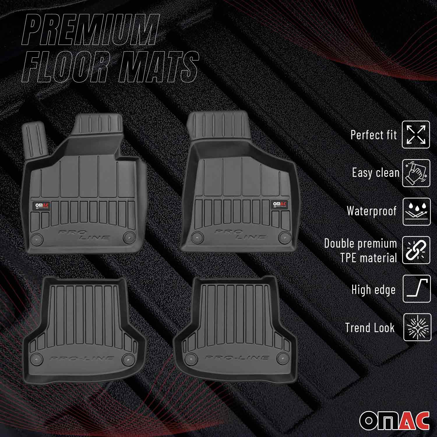 OMAC Tapis de sol en caoutchouc pour Porsche Taycan 2019-2023 Noir Premium - Image 2