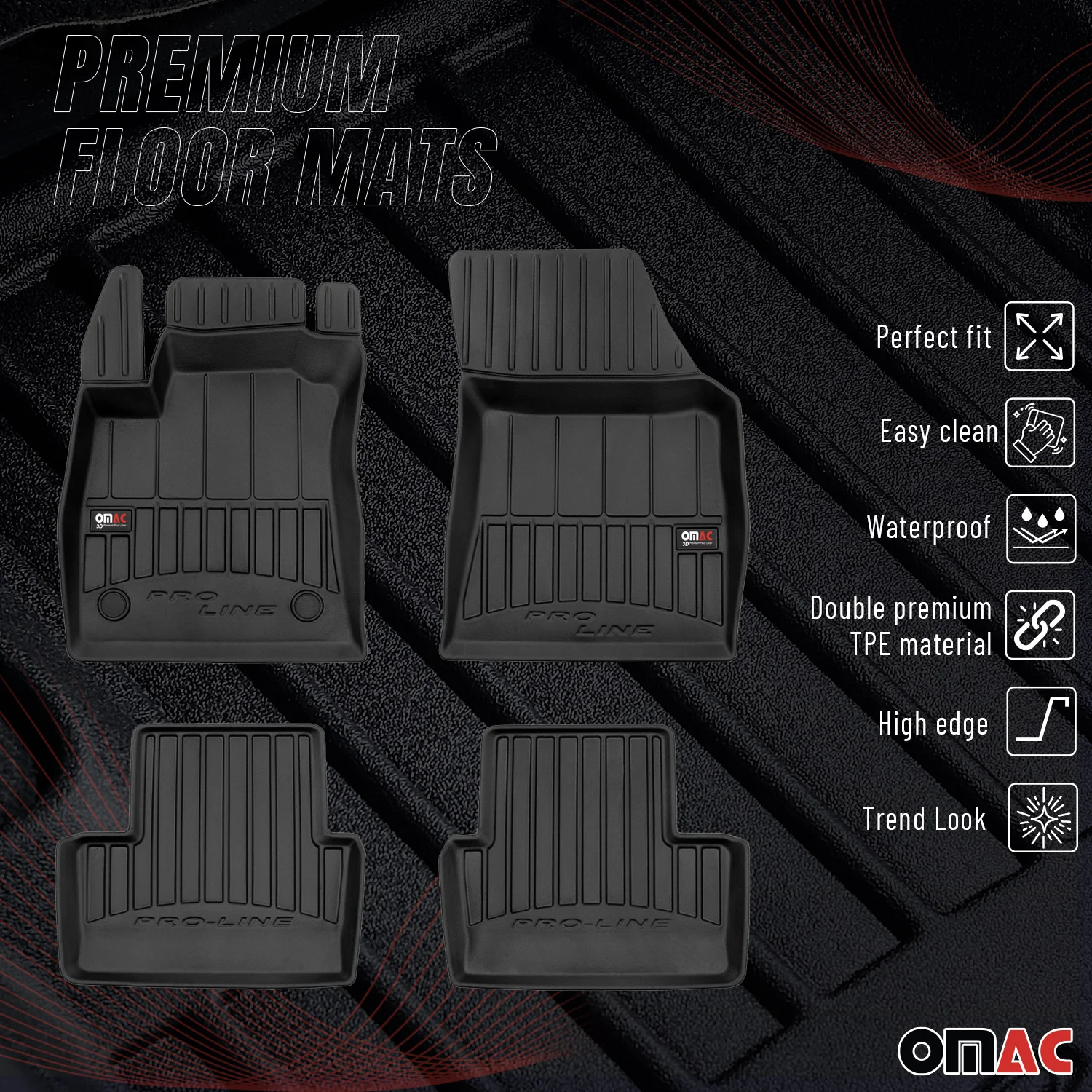Tapis de Sol pour Renault Megane 2016-2022 TPE Noir - Image 2
