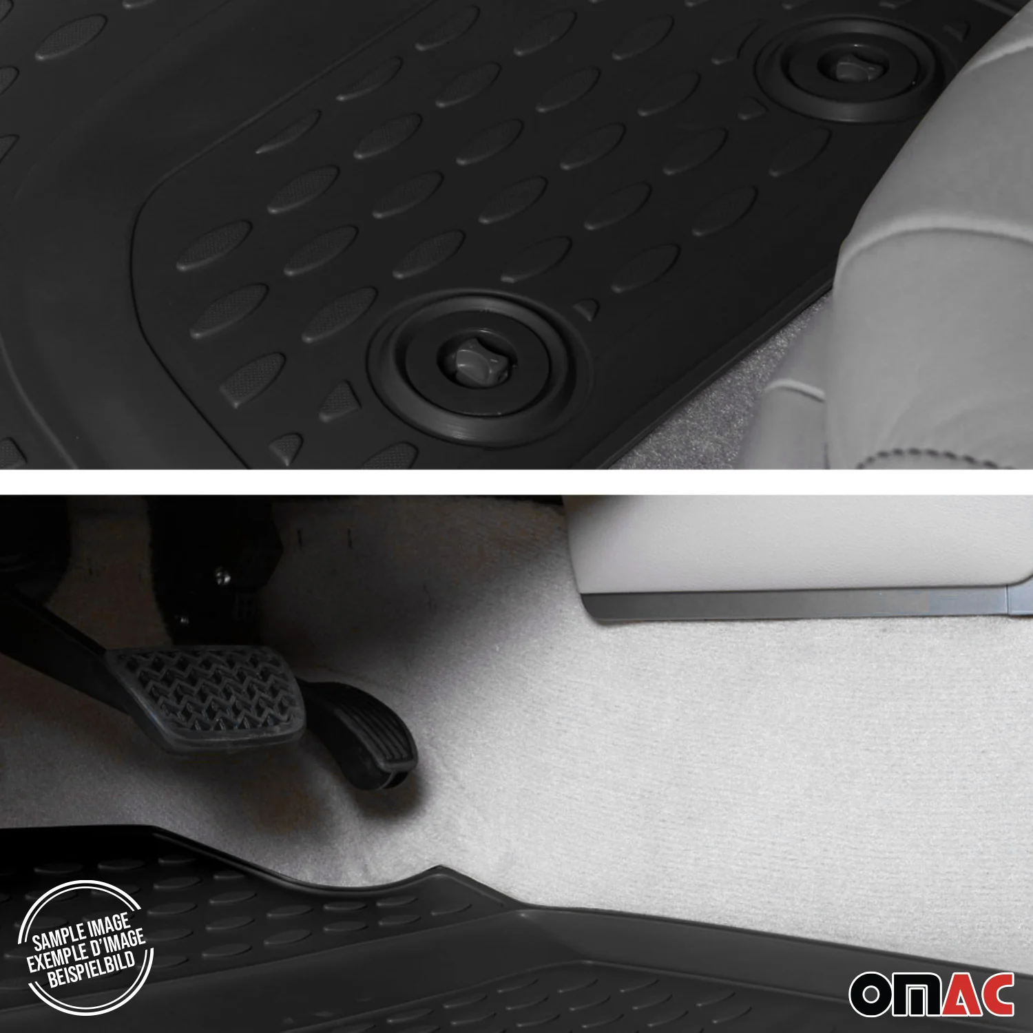 OMAC Tapis de sol pour Renault Scenic 2003-2009 sur mesure en caoutchouc Noir - Image 8