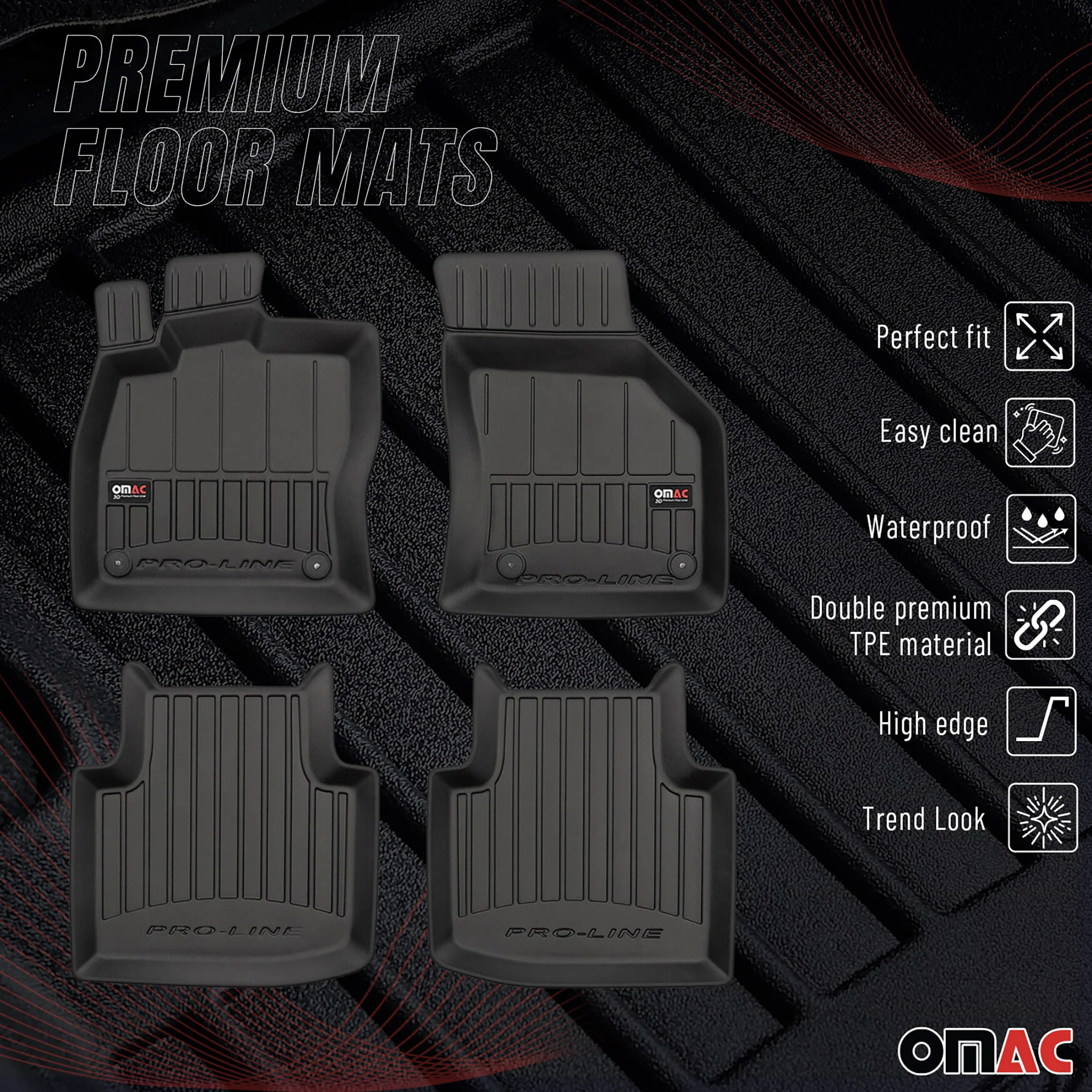 Tapis de Sol pour Skoda Superb 2015-2024 TPE Noir 4 Pcs - Image 2