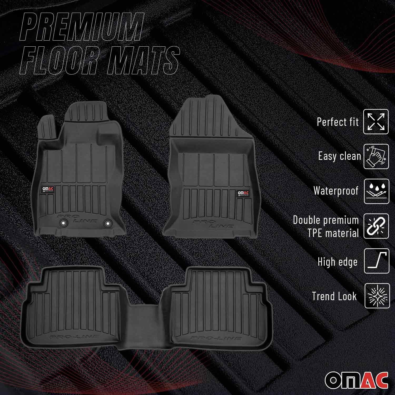 OMAC Tapis de sol en caoutchouc pour Subaru Forester V 2018-2025 Noir Premium - Image 2