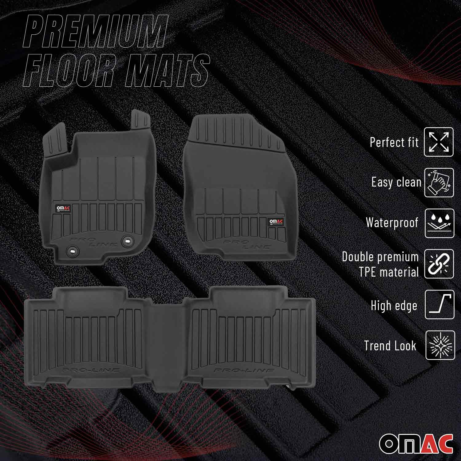 OMAC Tapis de sol en caoutchouc pour Toyota RAV4 2013-2018 Noir Premium - Image 2