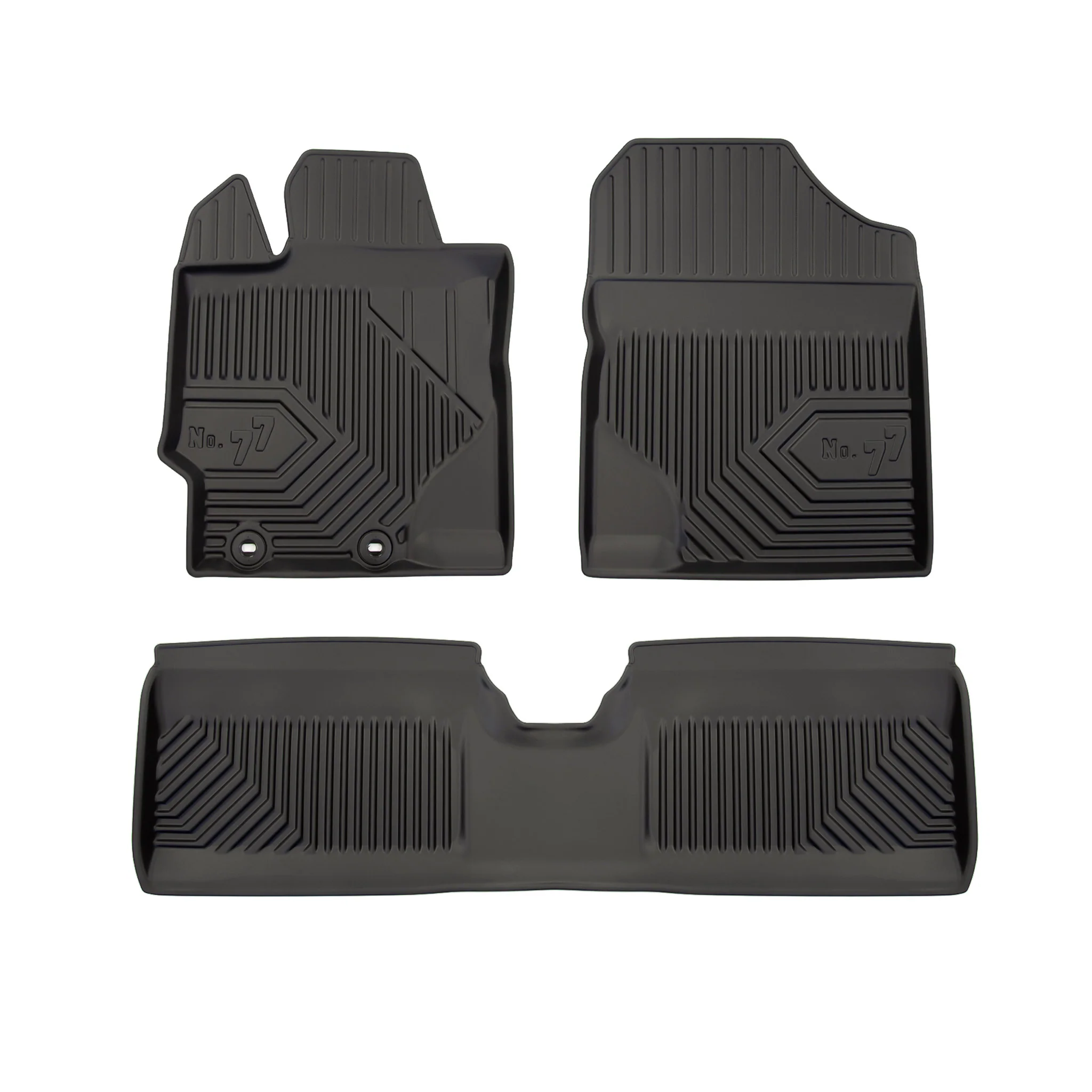 Tapis de sol pour Toyota Yaris III 3türig 2011-2020 sauf hybrid TPE Noir 3Pcs