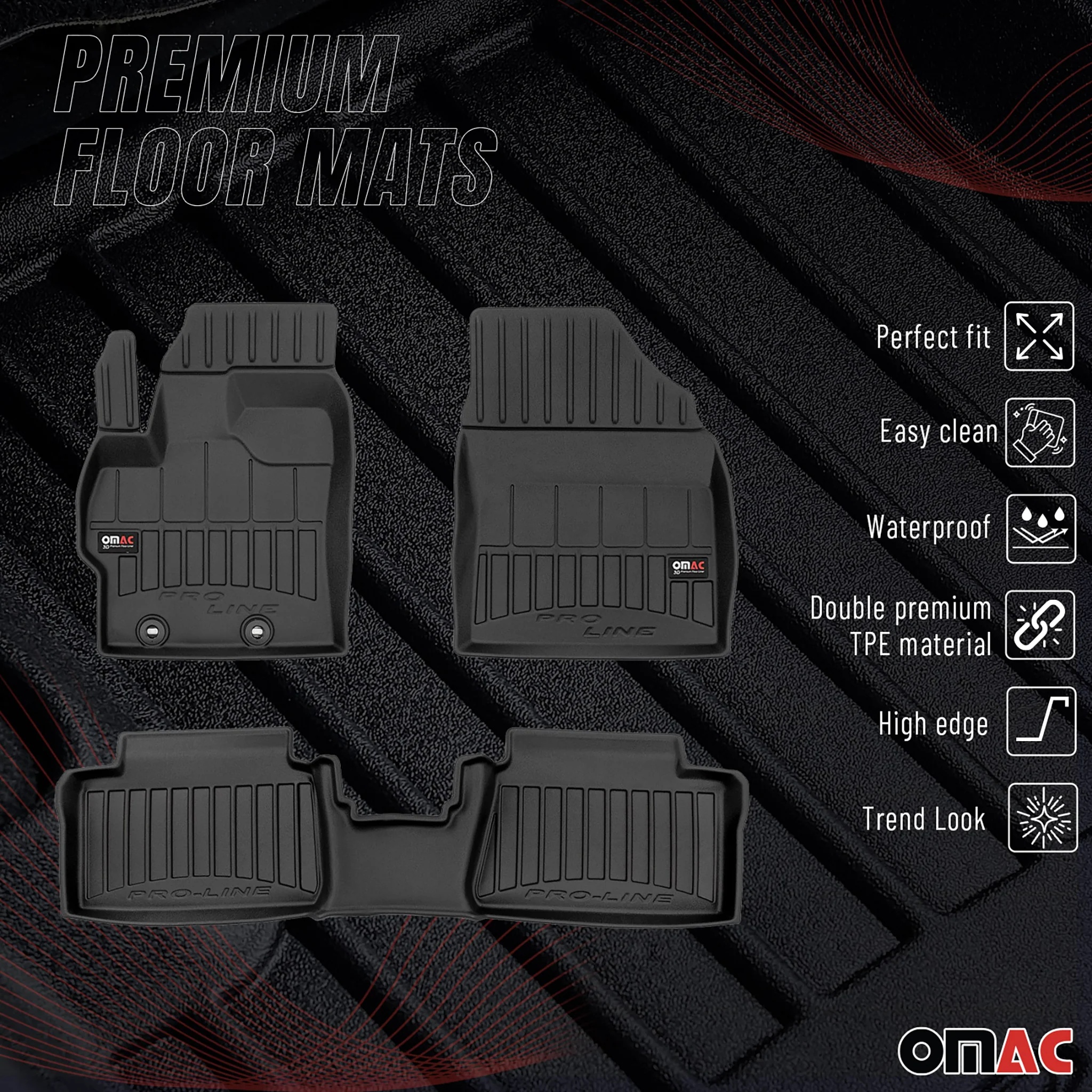 Tapis de Sol pour Toyota Yaris Hybrid 2020-2026 TPE Noir - Image 2