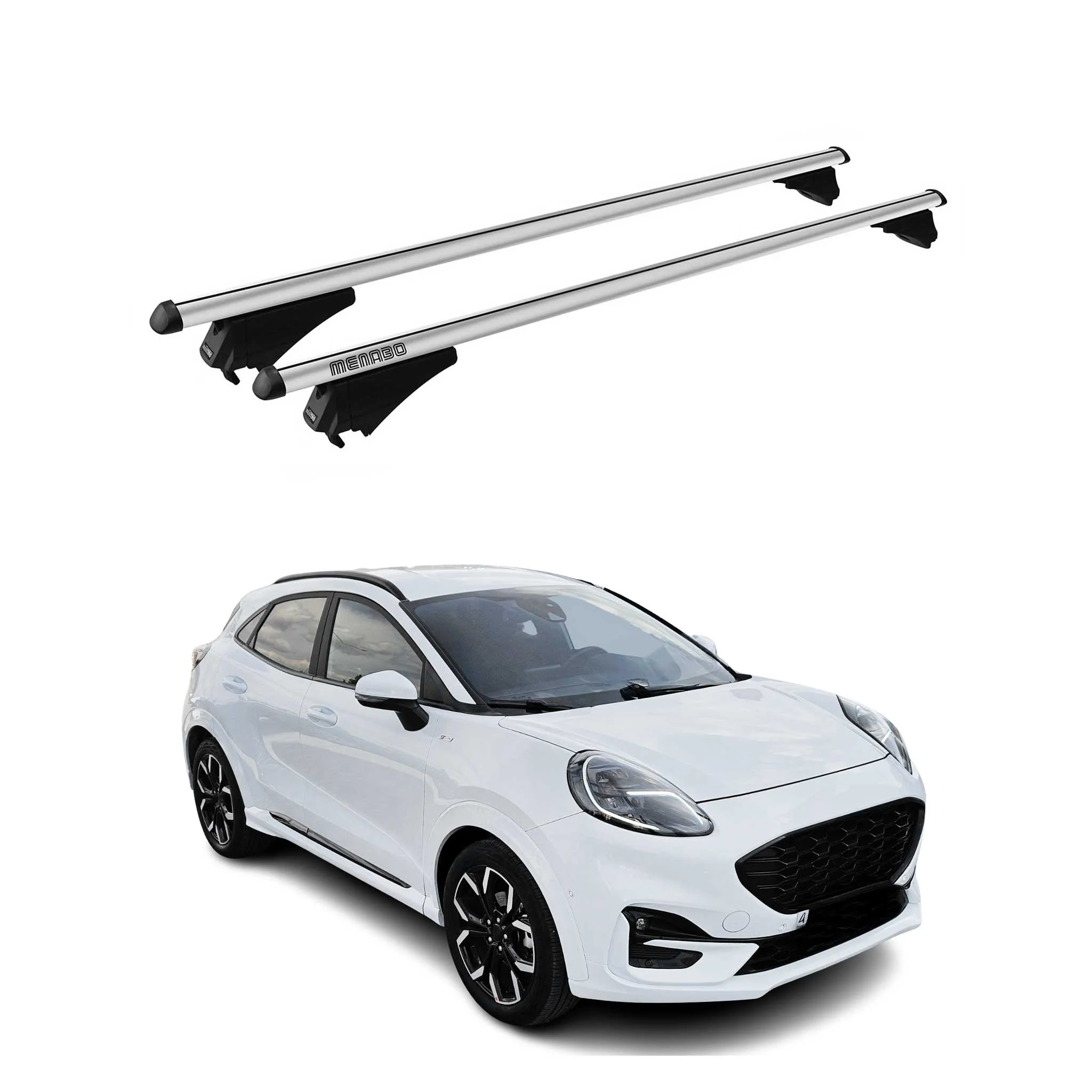 Tiger Barres de toit transversales pour Ford Puma 2019-2026 Aluminium Gris 2x