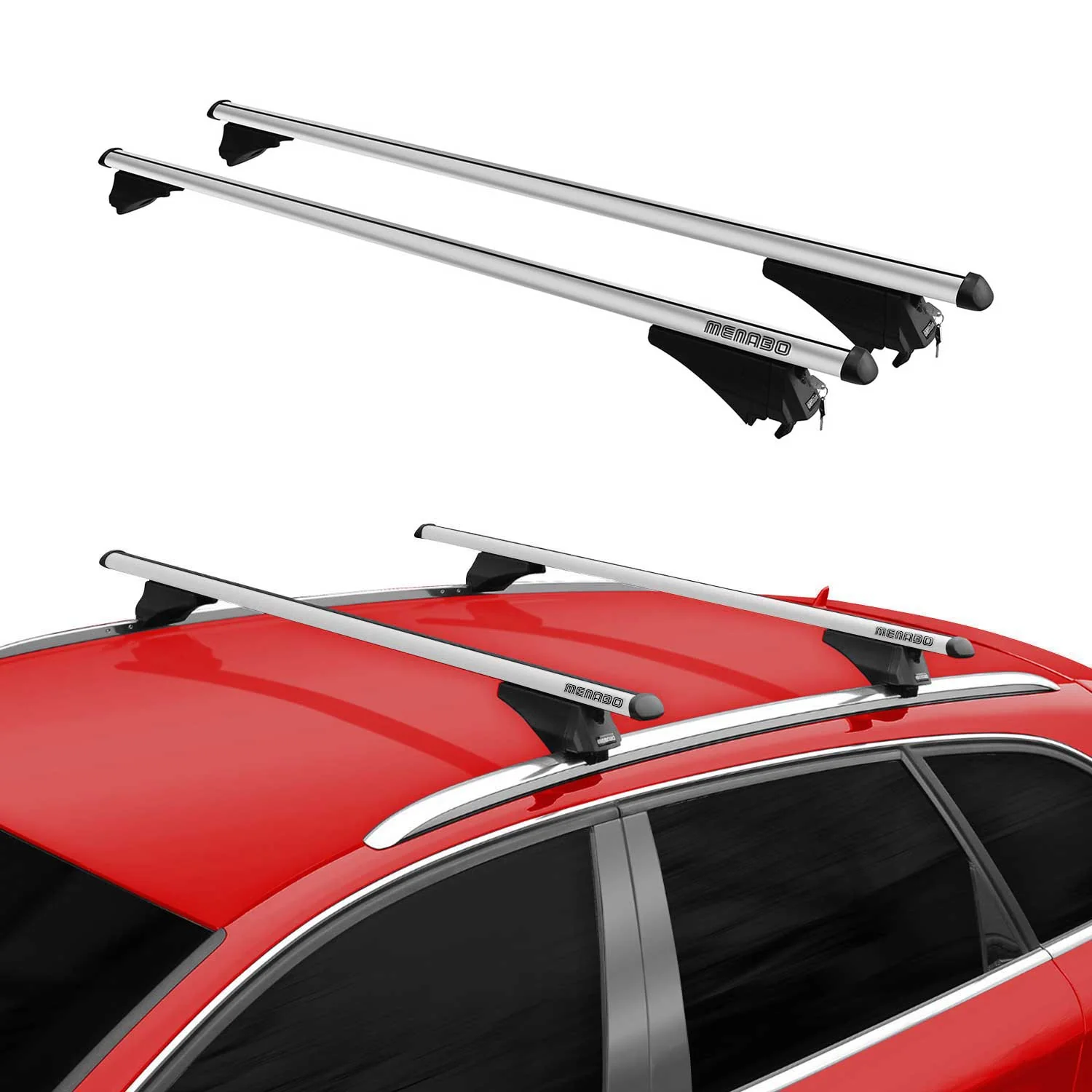 Tiger Barres de toit transversales pour Peugeot 3008 2016-2020 Pre-FL Alu Gris - Image 2