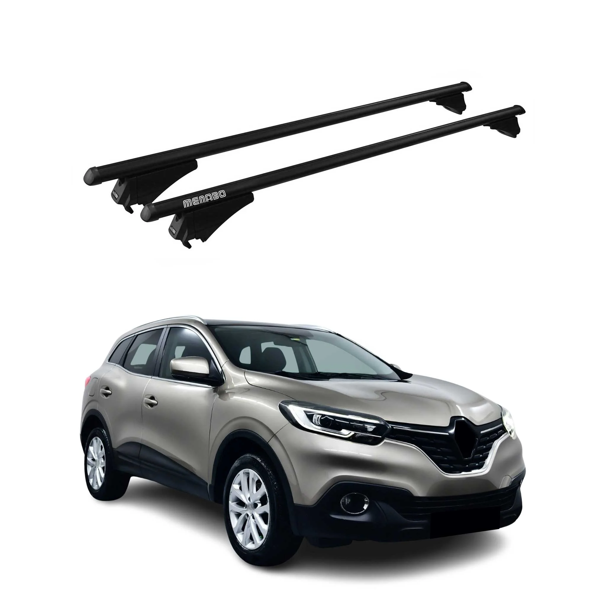 Tiger Barres de toit transversales pour Renault Kadjar 2015-2022 Noir