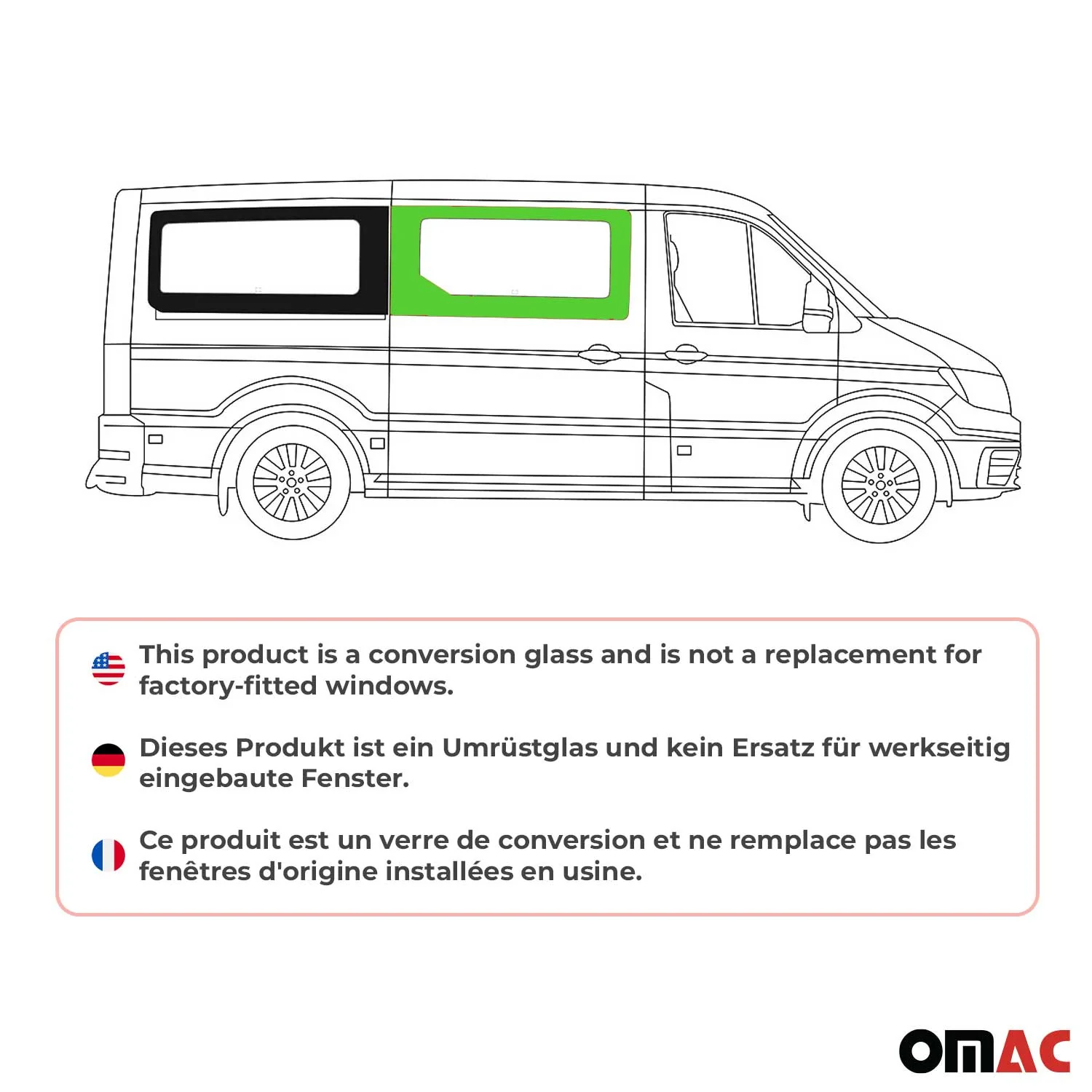 Vitre de Porte pour MAN TGE 2017-2026 L2 Avant Droit Porte coulissante - Image 2