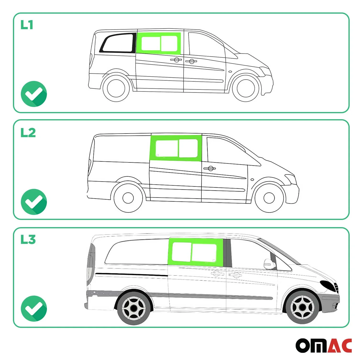 Vitre Porte pour Mercedes Vito W639 2003-2014 Droite Avant fenêtre coulissante - Image 3