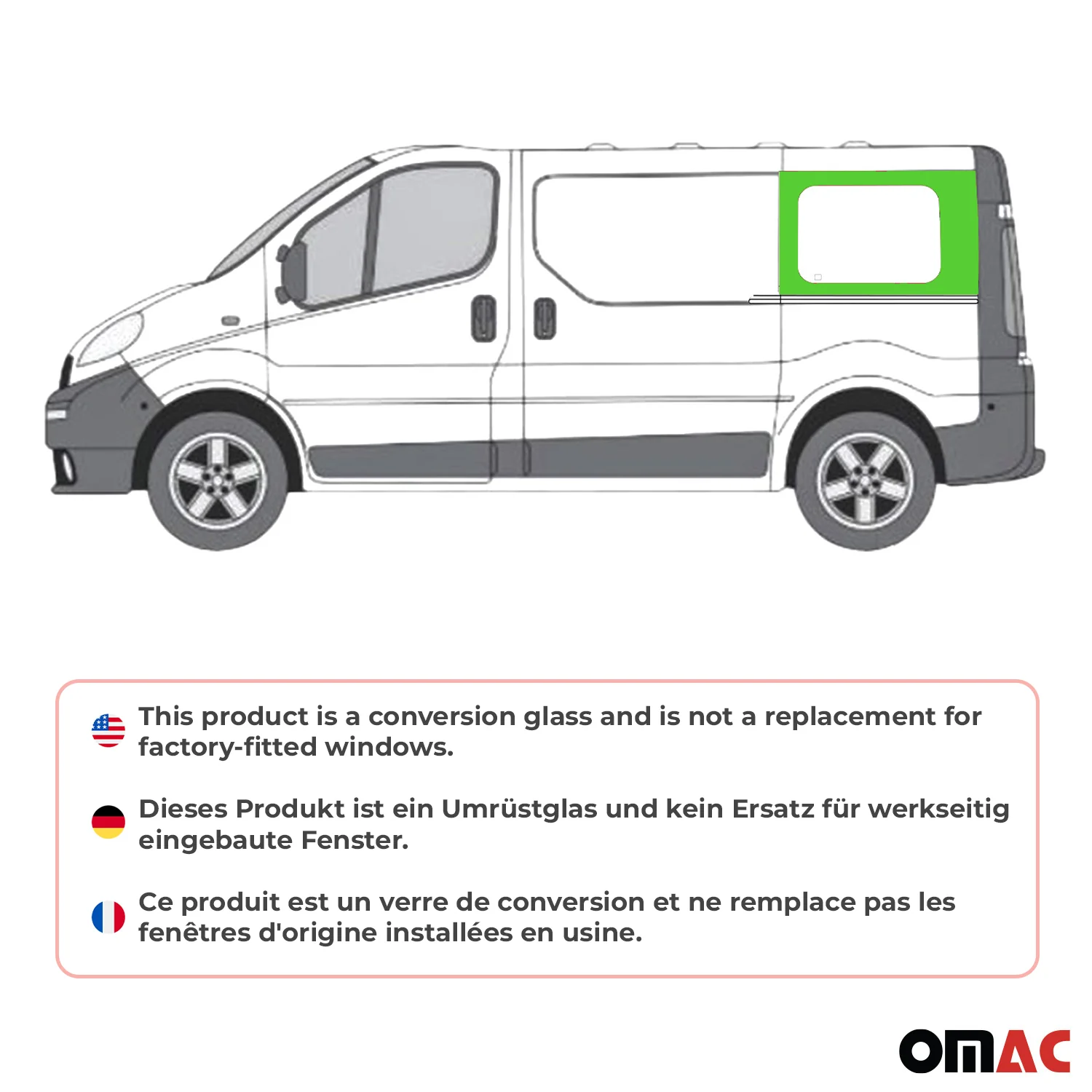 Vitre de Porte pour Opel Vivaro A 2001-2014 L1 Arrière Droit Porte coulissante - Image 2