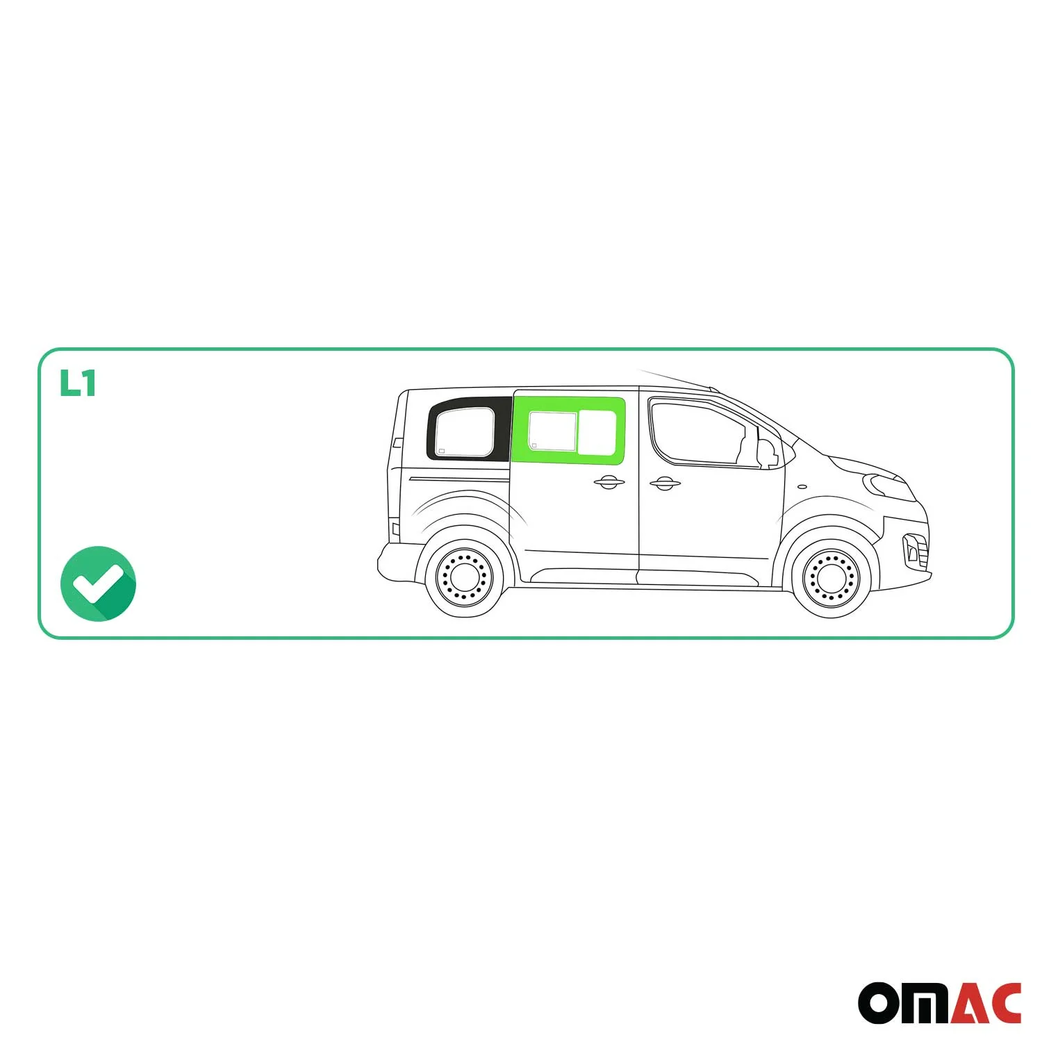Vitre de Porte pour Toyota Proace 2016-2026 L1 Avant Droit Fenêtre coulissante - Image 3