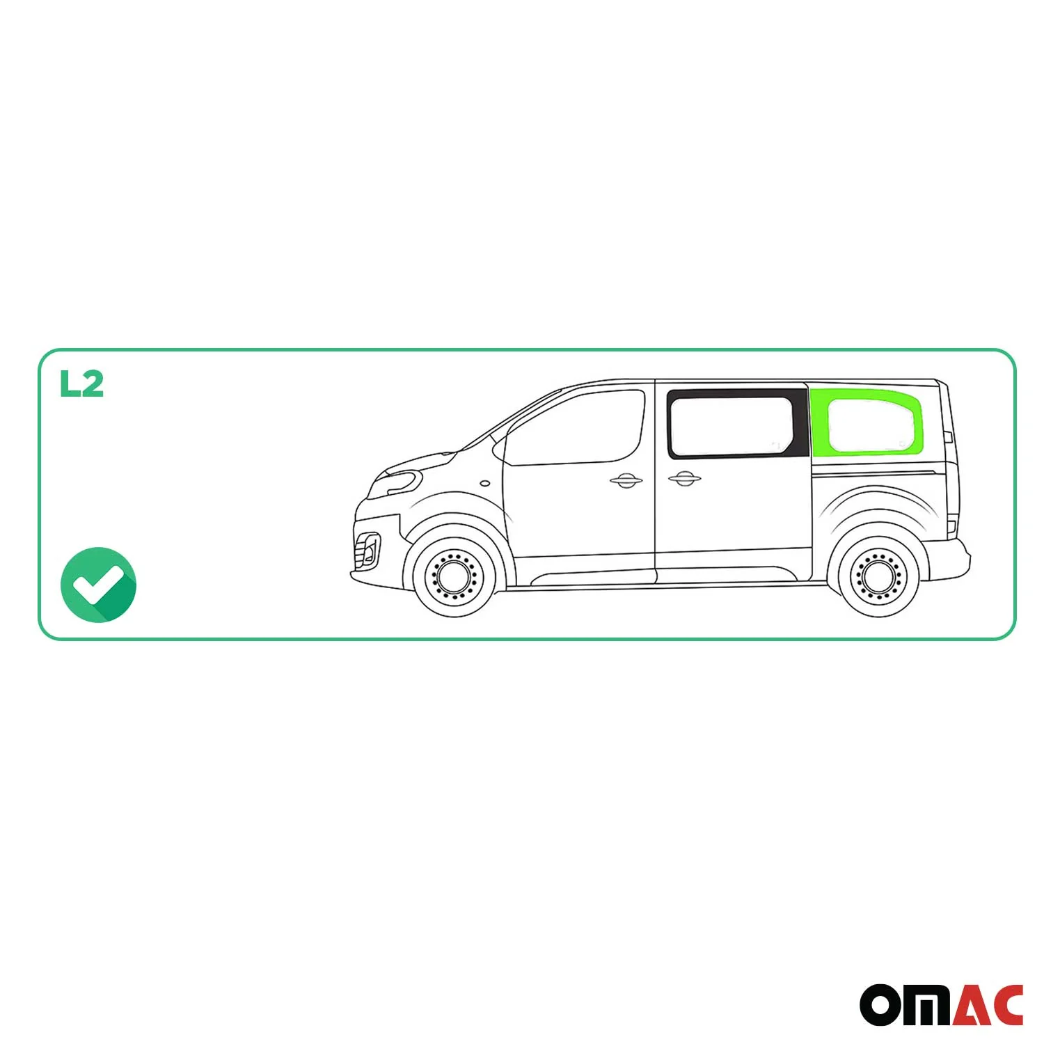 Vitre de Porte pour Toyota Proace 2016-2026 L2 Arrière Gauche Verre fixe - Image 3