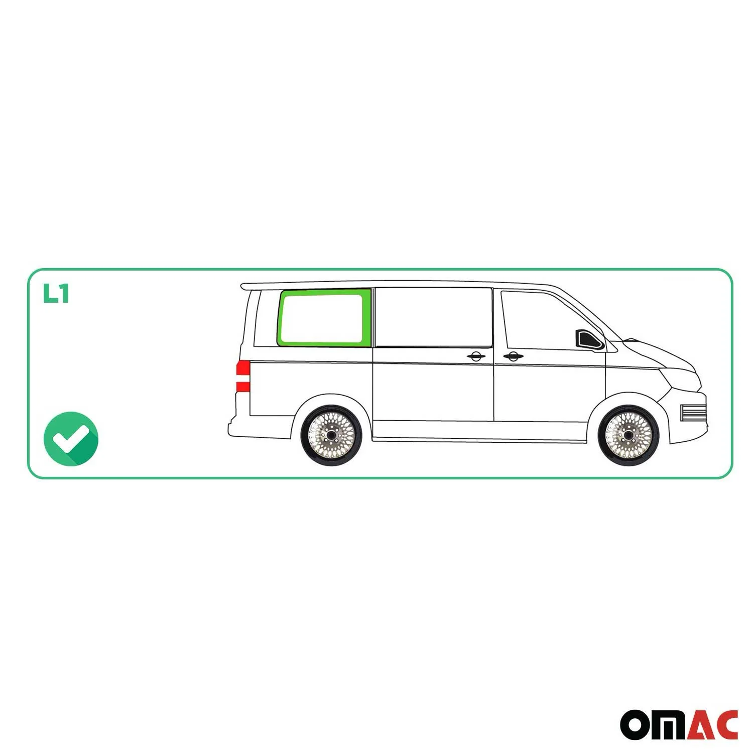 Vitre de Porte pour VW T6 T6.1 Transporter 2015-2024 L1 Arrière Droit Verre fixe - Image 3