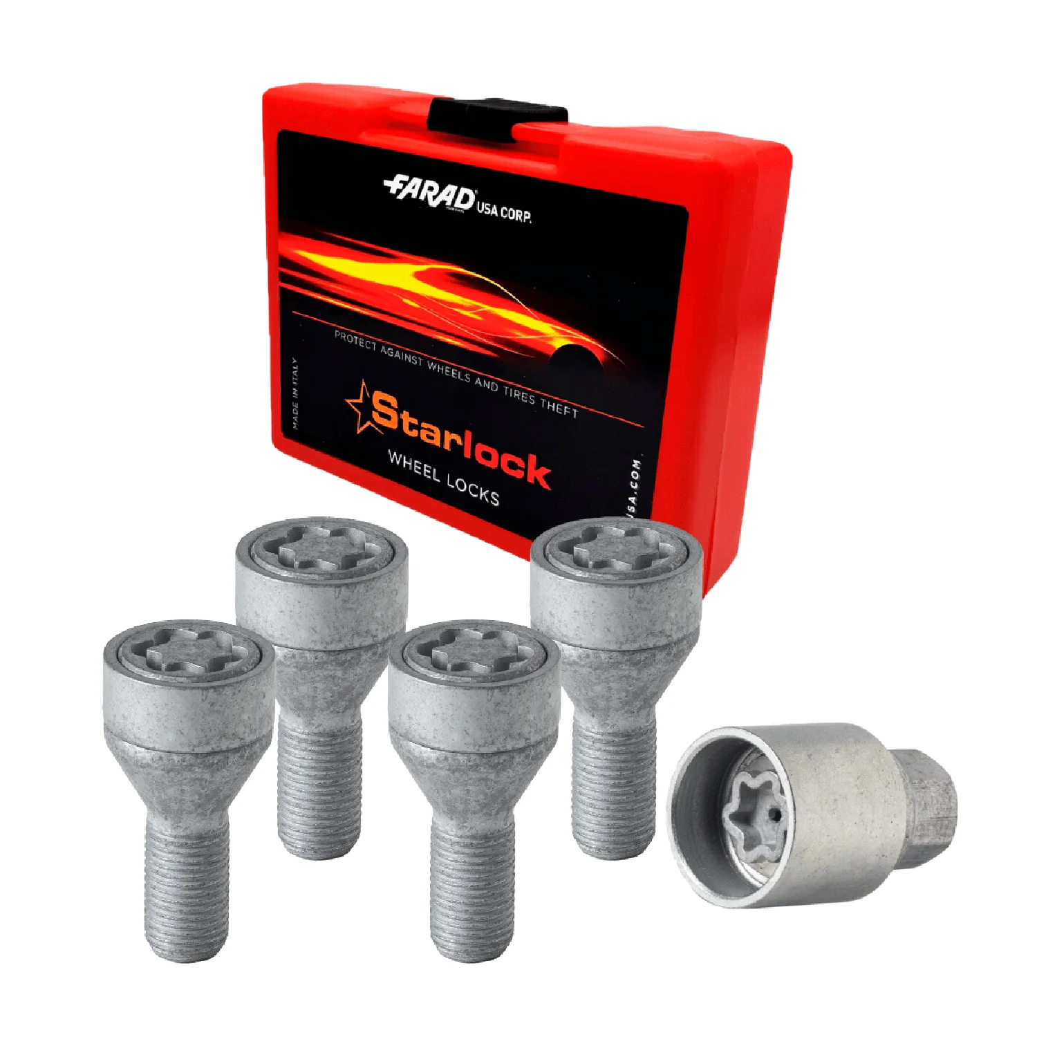 Vis de roue antivol pour Abarth 595 / Abarth 695 dès 2008 Gris lot de 4